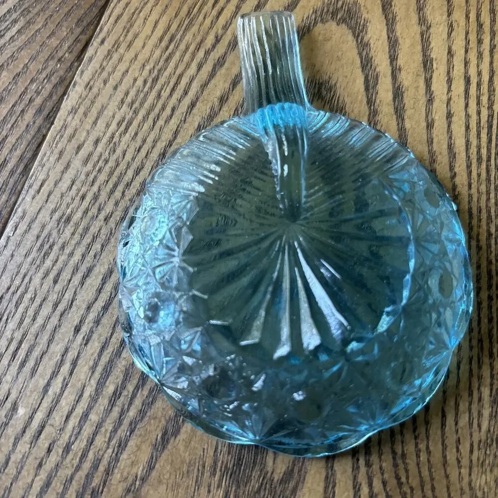 1960’s Daisy & Button pattern glass butter pats/salt dips/Ash Trays Set Of 2